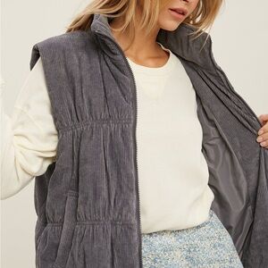 Corduroy Puffer Vest - Size M
